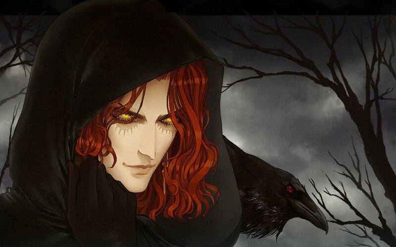 Red-haired Figure with Crow