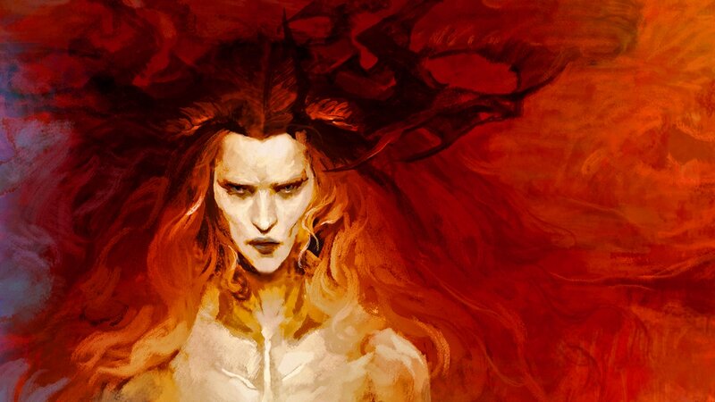 Red-haired Figure with Horns