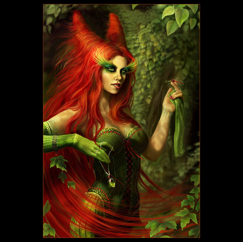 Red-haired forest enchantress