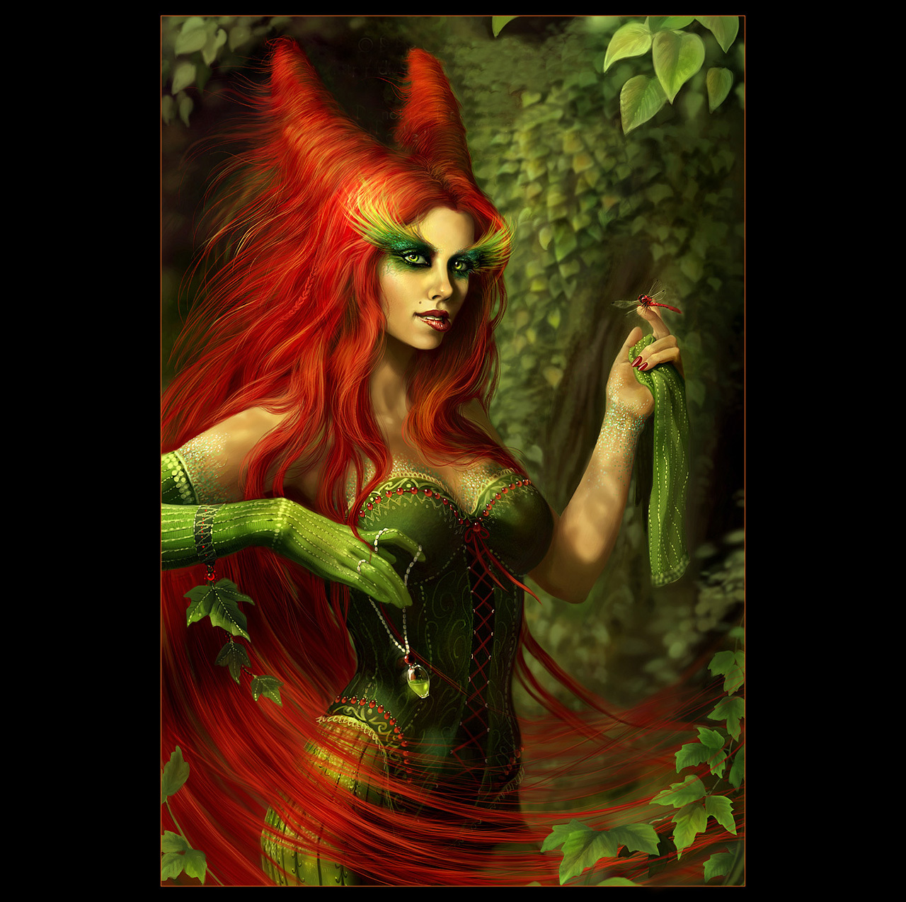 Red-haired forest enchantress
