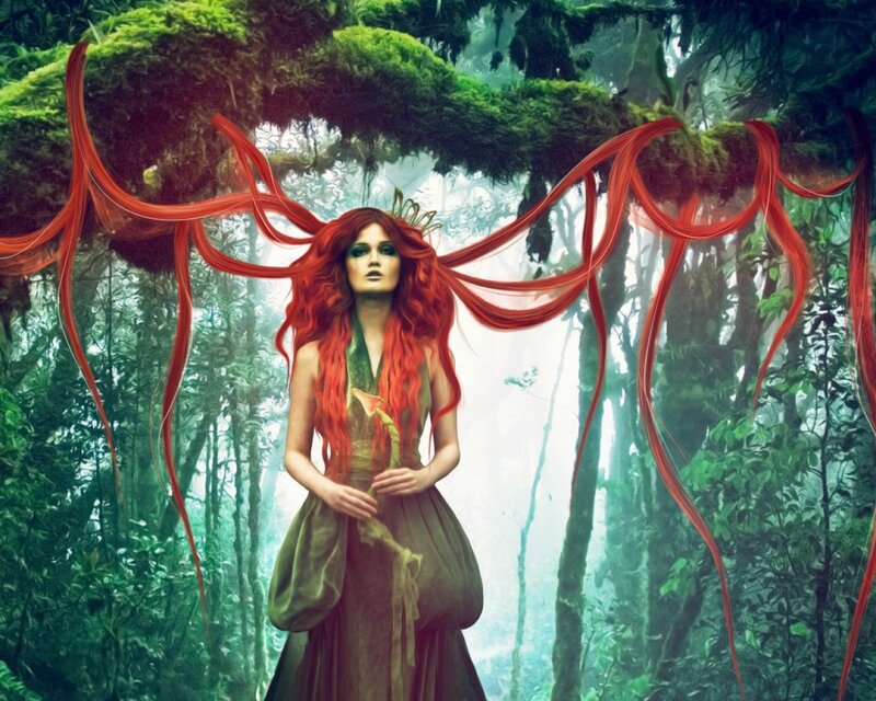 Red-haired forest queen