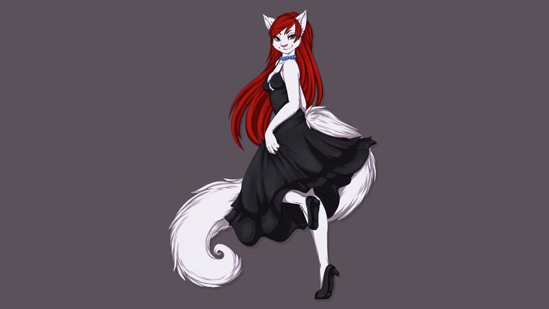 Red-haired Fox Girl — Gray