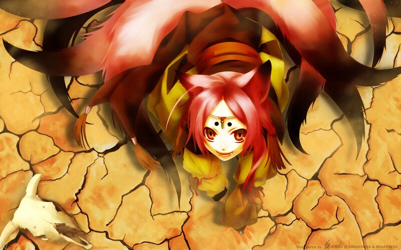 Red-haired Fox Girl — Red, Dramatic, Anime