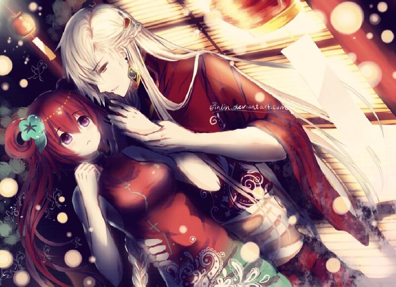 Red-haired Girl and White-haired Man