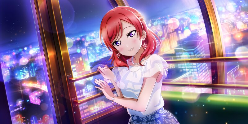 Red-haired Girl at Window — Purple