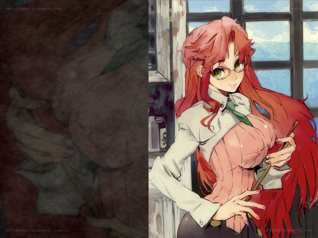 red-haired girl by window