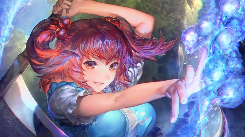 Red-haired Girl Casting Spell — Blue