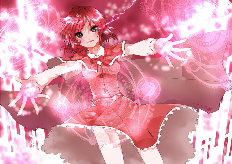 Red-haired Girl Casting Spell — Pink