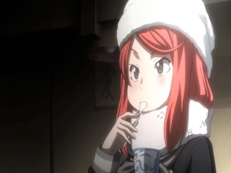 Red-haired Girl Drinking — Red