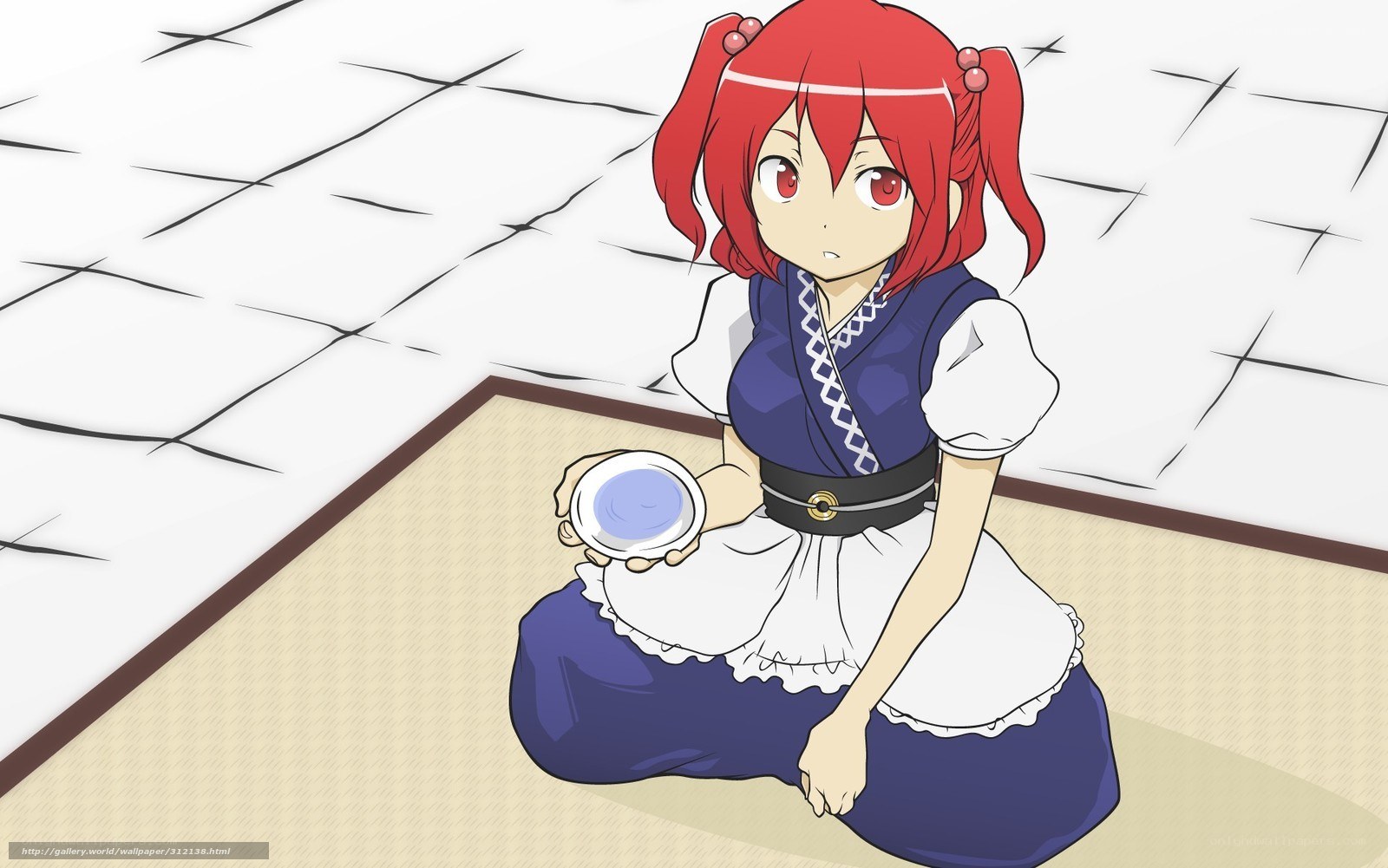 red-haired girl holding a bowl
