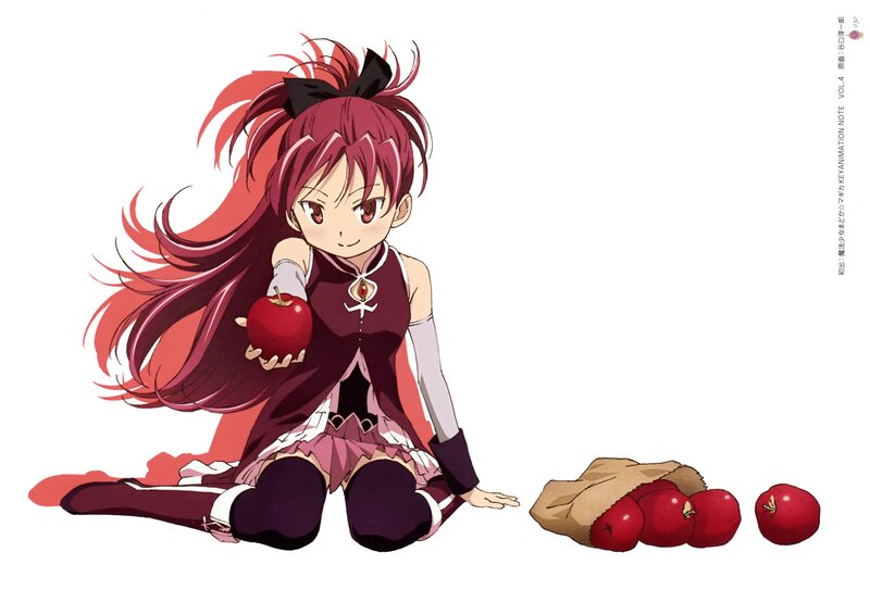 Red-haired Girl Holding Apple