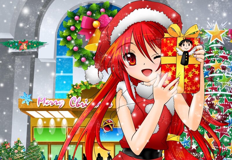 Red-haired Girl Holding Gift