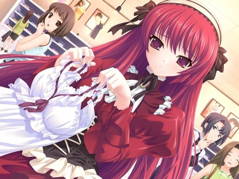 Red-haired Girl Holding Lingerie