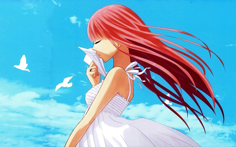 Red-haired Girl Holding Paper