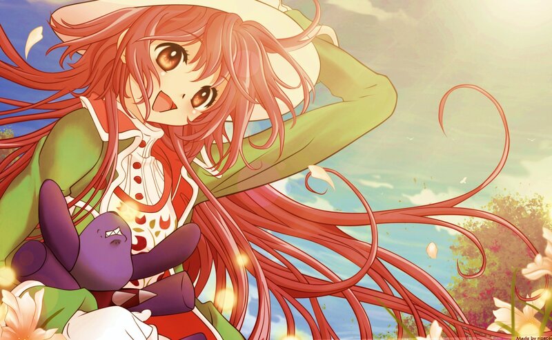 Red-haired Girl Holding Toy — Red, Serene