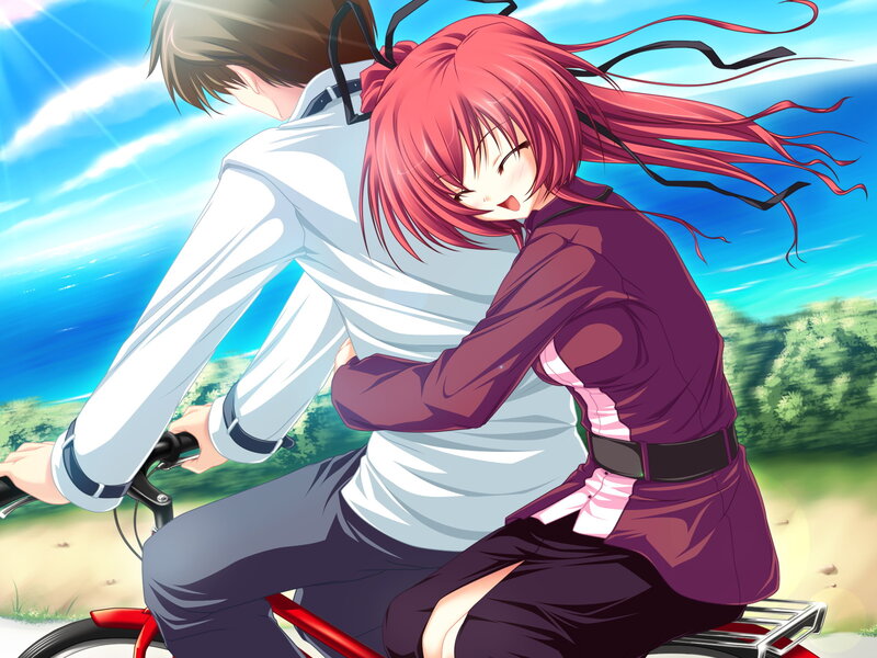 Red-haired Girl Hugging Boy — Blue