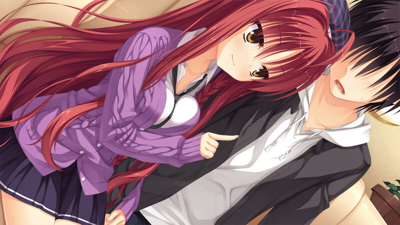 Red-haired Girl Hugging Boy — Red, Playful