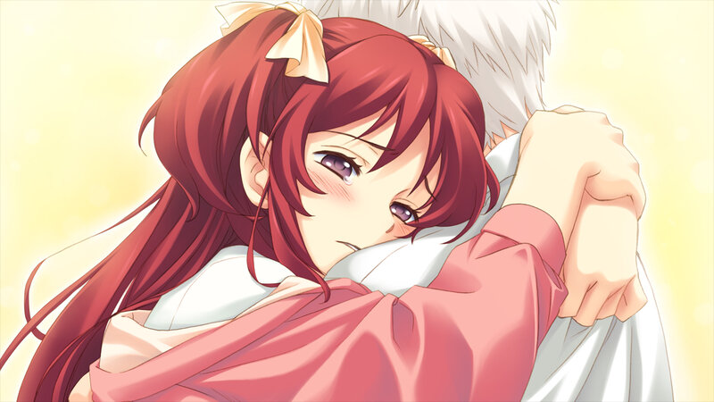 Red-haired Girl Hugging