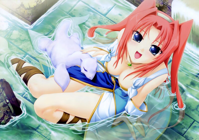 Red-haired girl in a bath