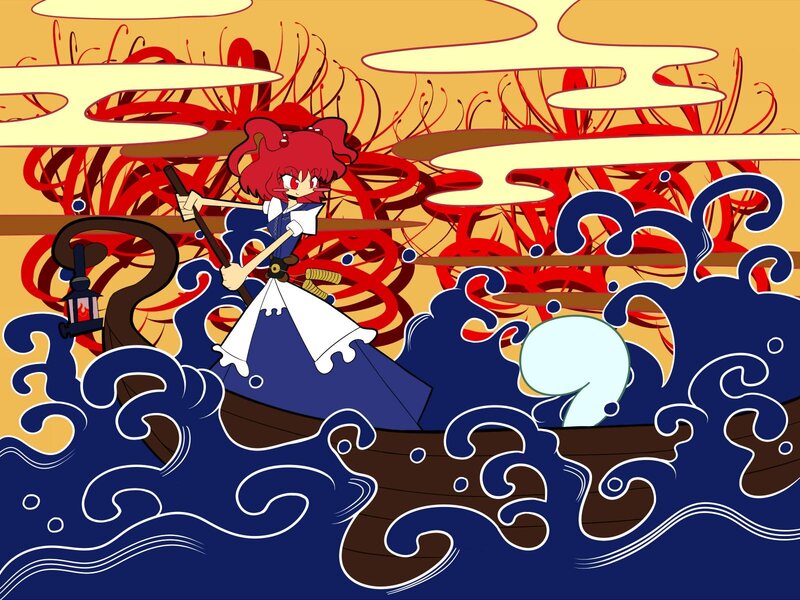 Red-haired girl in a boat