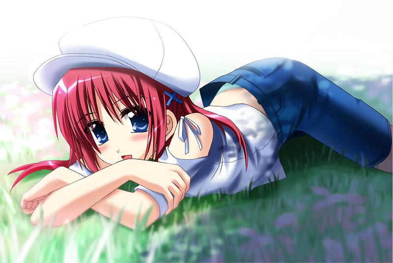 Red-haired girl in a field