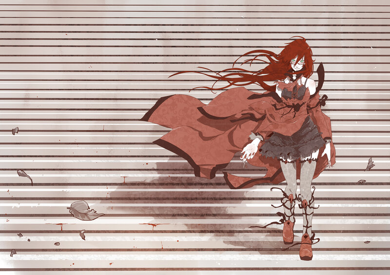 Red-haired girl in a flowing cloak