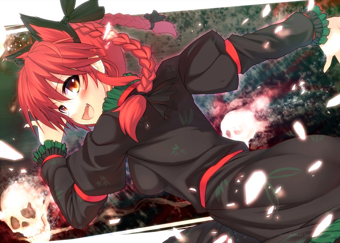 Red-haired girl in action