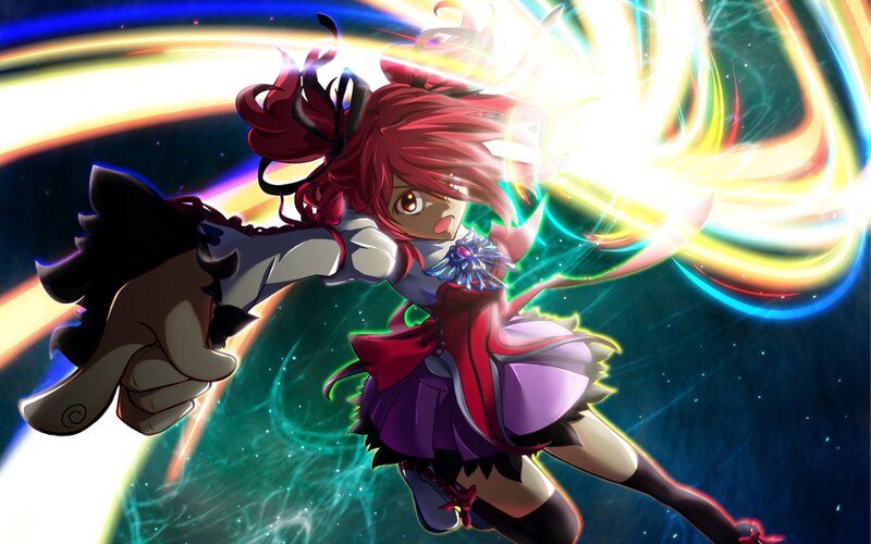 Red-haired Girl in Action — Purple