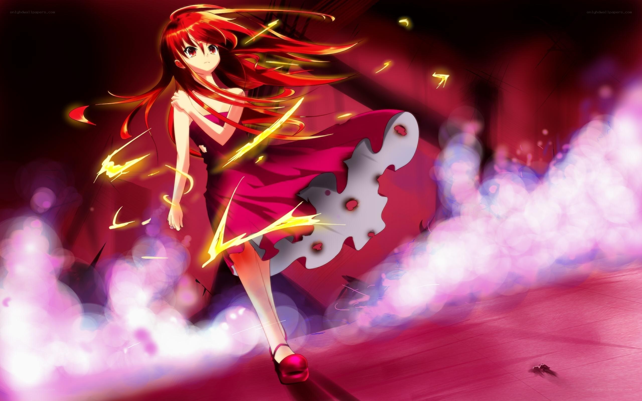 Red-haired girl in action