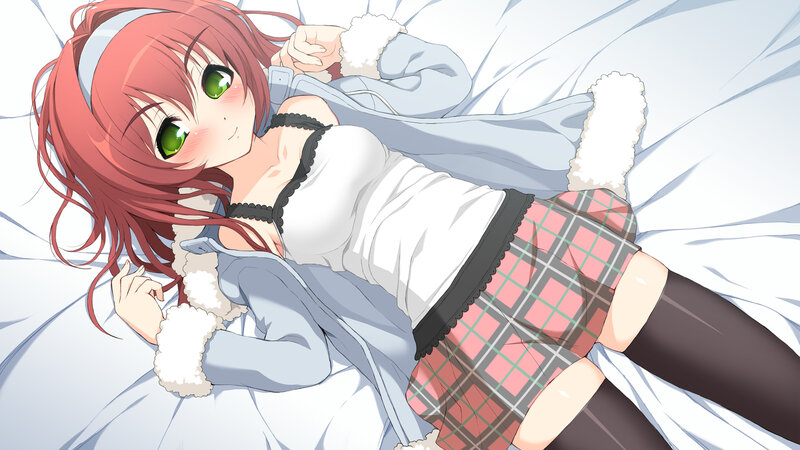 Red-haired Girl in Bed — White