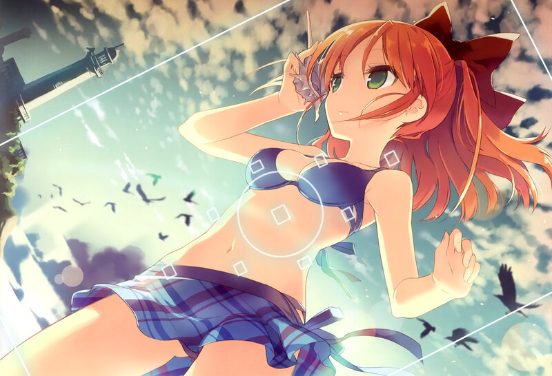 Red-haired Girl in Bikini — Orange