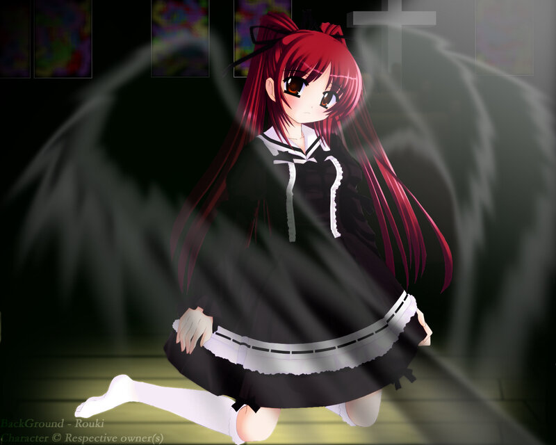 Red-haired Girl in Black Dress