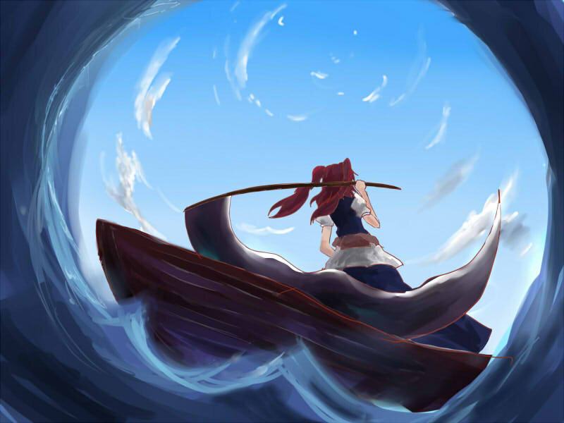 Red-haired Girl in Boat