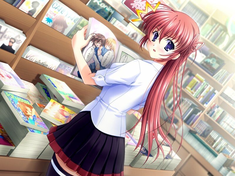 Red-haired Girl in Bookstore