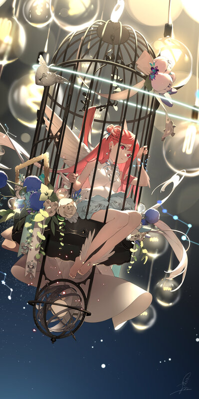 Red-haired Girl in Cage