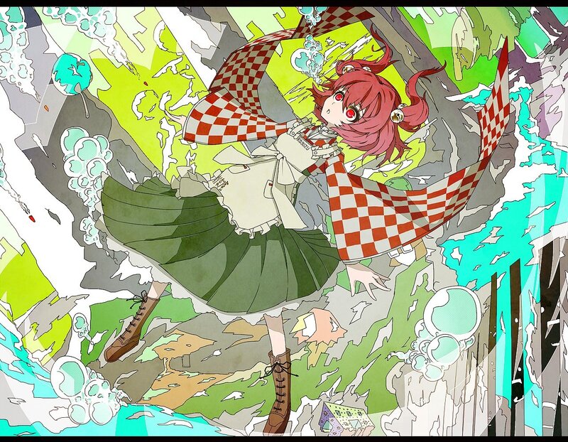 Red-haired Girl in Checkered Cape — Red