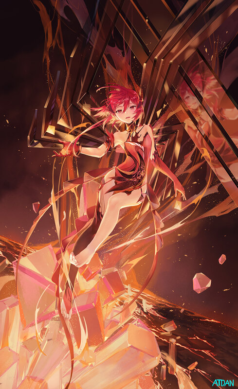 Red-haired Girl in Crystals