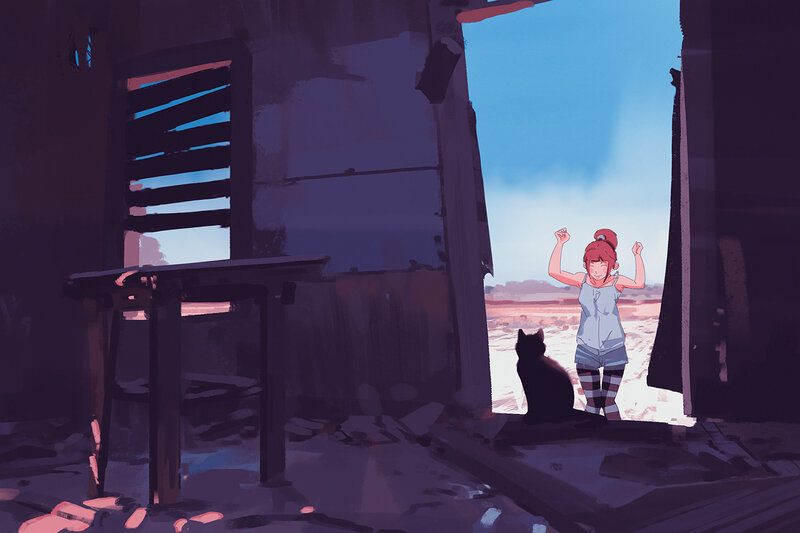 Red-haired Girl in Doorway