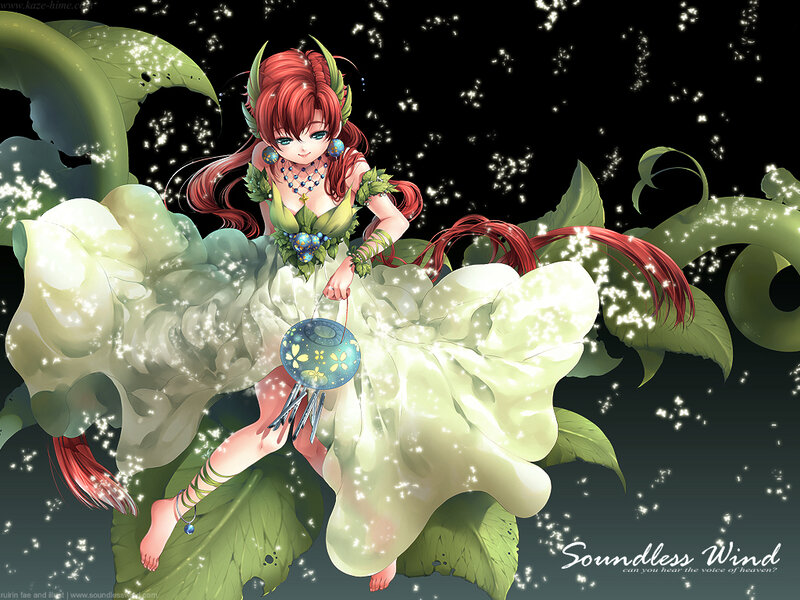 Red-haired Girl in Dress — Green