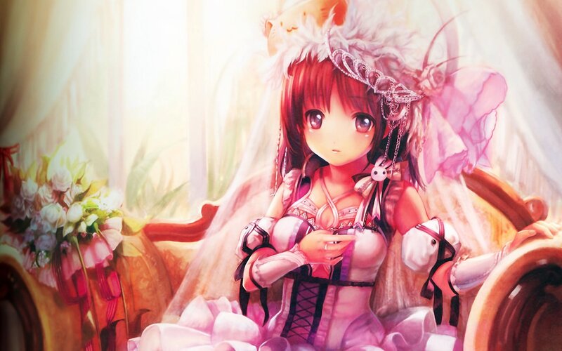 Red-haired Girl in Dress — Pink