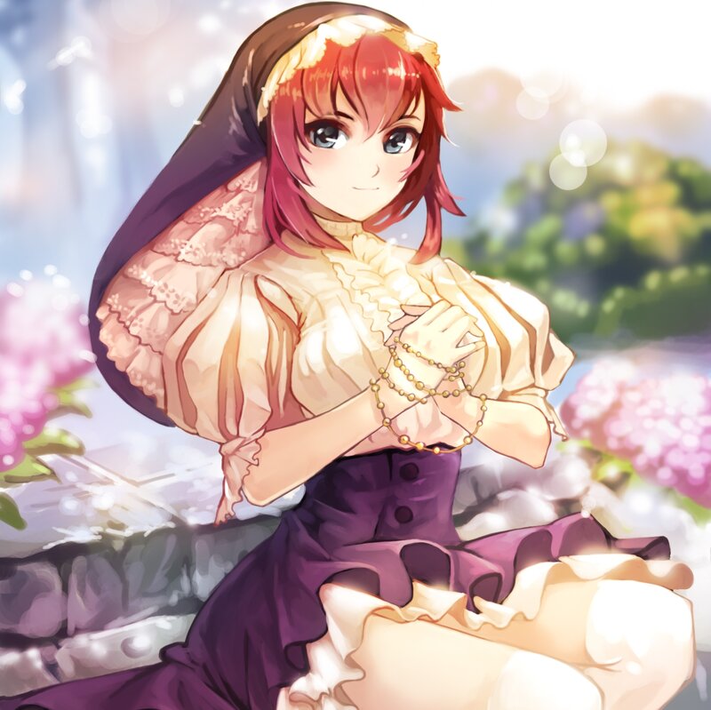 Red-haired Girl in Dress — Purple, Serene