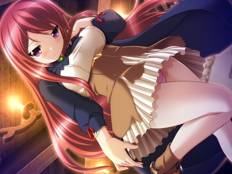 red-haired girl in dress