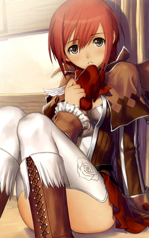 red-haired girl in fantasy outfit
