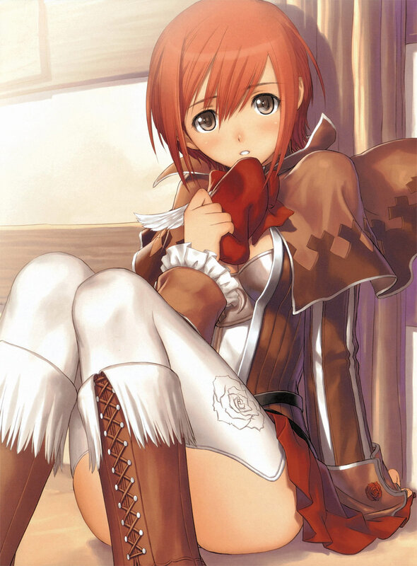 red-haired girl in fantasy outfit