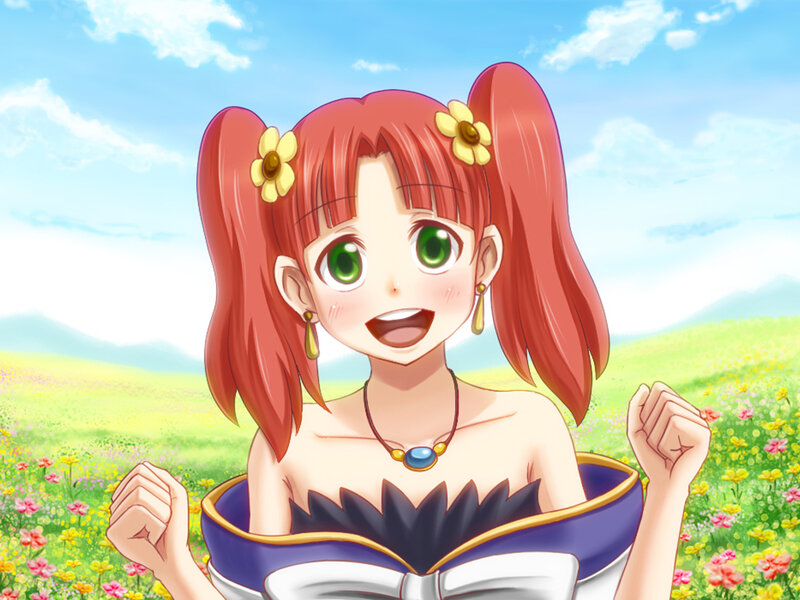 Red-haired Girl in Field — Green