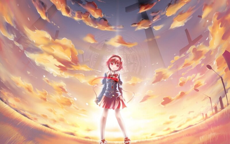 Red-haired Girl in Field — Orange
