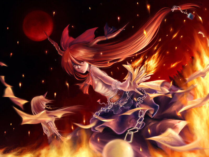 Red-haired Girl in Fire — Red