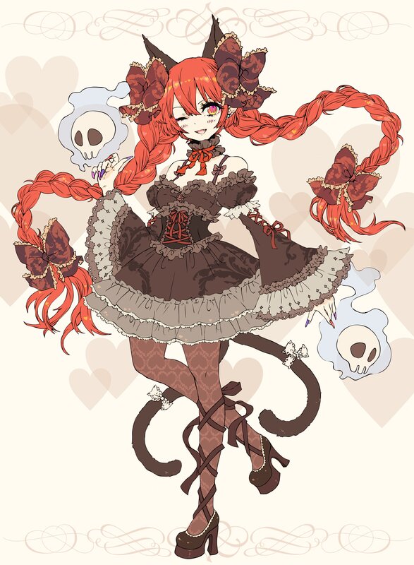 Red-haired girl in gothic dress