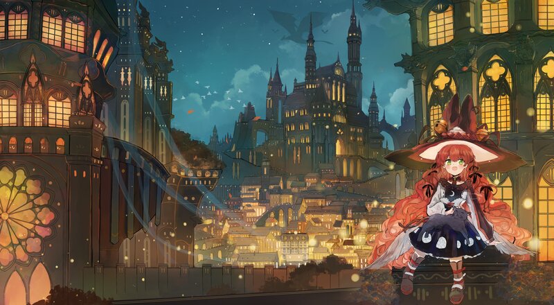 Red-haired Girl in Hat — Orange