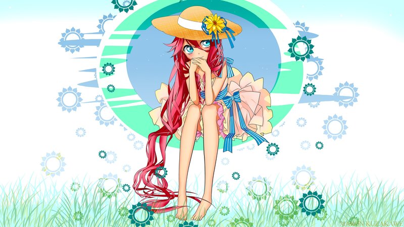 Red-haired Girl in Hat — Pink